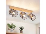 Zmh Faretto Da Soffitto 3 Fiamme In Legno E14 Lampada Da Cucina Led Orientabile Vintage Nero Faretti Soggiorno Camera Da Letto Corridoio Senza Lampadine