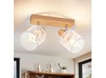 Zmh Faretto Da Soffitto 2 Fiamme Legno Vintage Soffitto Spot Orientabile E14 Faretto Sala Da Pranzo Lampada Led Soffitto Camera Da Letto Sala Da Pranzo Senza Lampadina