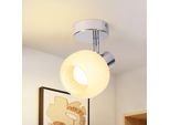 Zmh Faretto Da Soffitto 1 Fiamma Plafoniera Corridoio Plafoniera Bianca Faretto Interno Vintage Vetro Soffitto Spot Moderno E14 Design 350° Spot Orientabili Per Camera Da Letto Soggiorno (Senza Lampadina)
