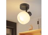 Zmh Faretto Da Soffitto 1 Fiamma Plafoniera Corridoio Plafoniera Nera Faretto Interno Vintage E14 Spot Da Soffitto Morden Vetro 350° Spot Orientabili Per Camera Da Letto Soggiorno (Senza Lampadine)
