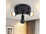 Zmh Faretto Da Soffitto 3 Fiamme Lampada Da Soffitto Corridoio Nero Plafoniera Design Moderno Faretto Rotondo Soffitto Interno Spot Metallo GU10 Orientabile Per Camera Da Letto Soggiorno Cucina (Senza Lampadina)