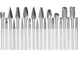 20Pcs Doppio Taglio Carbide Rotary Burr Set 1/8In Gambo 1/4In E 1/8In Testa Dimensioni Tungsteno Acciaio File Rotanti Die Grinder Bit Per La Lavorazione Del Legno Foratura Metallo Incisione Lucidatura