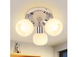 Zmh Faretto Da Soffitto Bianco Plafoniera Rotonda 3 Fiamme Faretto In Vetro Paralume Morden Lampada Da Corridoio E14 Faretto Vintage Senza Lampadina