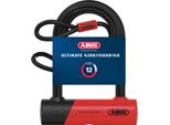 Abus U-Lock Ultimate 420K Con Porta Lucchetto Ush - Lucchetto Per Bicicletta Maneggevole E Robusto Con Pratico Supporto Per Il Trasporto - Accessori Per Biciclette - Variante 150HB140 - Grillo Alto 140 Mm + Cavo D'acciaio Cobra 10/120 Con Occhielli