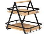 5 Five Simply Smart - Scaffale "Ordera"" A 2 Livelli Con Maniglia In Bambù Nero"