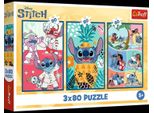 Trefl Trefl Disney Stitch Puzzle Set Stitch´S World, 3X80 Pcs