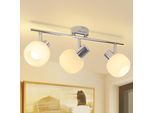 Zmh Faretto Da Soffitto A 3 Fiamme Plafoniera Corridoio Plafoniera Bianca Spot Da Soffitto Vetro Vintage E14 Faretto Da Interno Design Moderno 350° Spot Orientabili Per Camera Da Letto Soggiorno (Senza Lampadina)