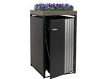 1 Coperchio Per Bidone HWC-O67, Bidone Con Fioriera, Metallo 125X68X84Cm 35Kg ~ Acciaio Inox Antracite