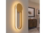 Zmh Led Lampada Da Parete Per Interni 12W Lampada Per Scale 41Cm Lampada Per Corridoio Oro Design Moderno 3000K Bianco Caldo Illuminazione Da Parete Minimalista Per Camera Da Letto Soggiorno Corridoio Scale Cucina