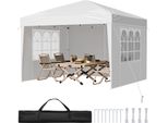 Gazebo Pieghevole Vevor, 2,95X2,95X2,63 M, Gazebo A Padiglione, Portatile, Gazebo Da Giardino Con Pareti Laterali E Finestre Ventilate, 3 Altezze, Tendone, Protezione Solare Per Eventi All'aperto, Bianco