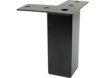 Gamba Quadrata In Metallo, Nera, 10 Cm - Design Elegante E Resistente Per Progetti Di Arredamento Moderno.
