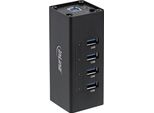 Hub Inline® 35395A Usb 3.0 In Alluminio, 4 Porte, Nero, Con Alimentatore Da 2,5A