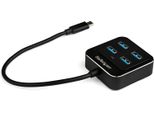 Startech.Com Hub USB-C 4 Porte Usb 3.2 Gen 2 10Gbps USB-A Nero Alluminio