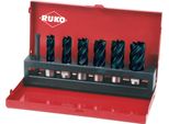 Set Di Carotatrici 7 Pezzi D.12-14-16-18-20-22Mm Hss Tialn Cut-T.30Mm Weldon Ruko