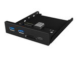 Icy Box Ib-Hub1417-I3 - Hub - 2 X Superspeed Usb 3.0 + 1 X USB-C - Adatto Per Il Montaggio Ad Incasso (IB-HUB1417-I3)