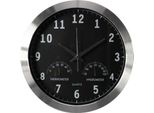 Orologio Da Parete In Alluminio Con Termometro E Igrometro - Ø 35,5 Cm