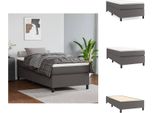 Vidaxl Letto A Molle Insacchettate Grigio 100X200 Cm In Pelle Finta - Letti E Strutture Letto