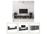 The Living Store Mobili Tv 4 Pz. Grigio Cemento 72X35X36,5 Cm Materiale A Base Di Legno