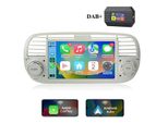 2+32G 7 "Carplay Android 15 Autoradio Per Fiat 500 2007-2015 Gps Navi Wifi Bt Dab+ Swc Usb Rds Fm Con Dab+"