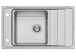 Lavello Da Cucina 86X50Cm, Lavello Da Incasso Studio, Lavello In Acciaio Inox Con Ripiano