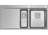 Lavello Da Cucina 100X52Cm, Lavello Da Incasso Olynthos, Lavello In Acciaio Inox Spazzolato