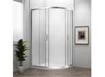 Polysan Easy Line - Cabina Doccia A Quarto Di Giro, 1100X800 Mm, Alluminio Lucido/Vetro Trasparente EL2415