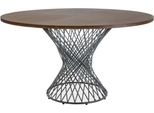 Casa Padrino Tavolo Da Pranzo Marrone/Nero Ø 137 X H. 75 Cm - Tavolo Da Pranzo Rotondo - Mobili Per La Sala Da Pranzo