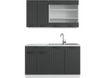 Vicco Cucina Completa Fame-Line, 140 Cm Senza Piano Di Lavoro, Antracite Casa Di Campagna/Bianco