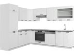 Vicco Cucina Angolare Completa Fame-Line, 227 X 287 Cm , Pt Antracite, Casa Di Campagna Bianca/Bianco