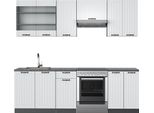 Vicco Cucina Componibile Fame-Line, 240 Cm Senza Piano Di Lavoro, Bianco Casa Di Campagna/Antracite