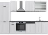 Vicco Cucina Componibile Fame-Line, 300 Cm , Pt Antracite, Casa Di Campagna Bianca/Bianco