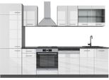 Vicco Cucina Componibile R-Line, 300 Cm Senza Piano Di Lavoro, Bianco Lucido/Antracite