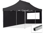 Toolport 3X6M Gazebo Pieghevole Con Laterali (Finestre Panoramiche), Economy Alluminio, Nero