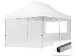 Toolport 3X6M Gazebo Pieghevole Con Laterali (Finestre Panoramiche), Economy Alluminio, Bianco