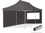 Toolport 3X6M Gazebo Pieghevole Con Laterali (Finestre Panoramiche), Economy Alluminio, Grigio Scuro