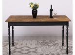 Casa Padrino Tavolo Da Pranzo In Stile Country Marrone Scuro / Nero 140 X 70 X H. 78 Cm - Tavolo Da Cucina In Legno Massello - Mobili Da Sala Da Pranzo In Stile Country