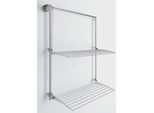 Stendibiancheria Da Parete, Stendibiancheria Verticale Per Pareti, Stendibiancheria Regolabile In Altezza E Bloccabile Per Interni Ed Esterni In Alluminio E Acciaio, Foxydry Wall Plus 100