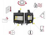 Inserto Camino In Acciaio Kratki Lucy Slim Sinistro 10 Kw Ø 160 Rivestimento Nero