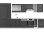 Vicco Cucina Componibile Fame-Line, 355 Cm , Pt Marmo, Antracite-Oro/Bianco/Bianco