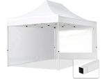 Toolport 3X4,5M Gazebo Pieghevole Con Laterali (Finestre Panoramiche), Economy Acciaio, Bianco