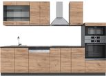 Vicco Cucina Componibile Fame-Line, 300 Cm Con Armadio Alto, Pt Antracite, Quercia Dorata/Antracite