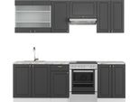 Vicco Cucina Componibile Fame-Line, 240 Cm , Pt Marmo, Antracite-Oro/Bianco
