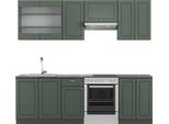 Vicco Cucina Componibile Fame-Line, 240 Cm , Pt Antracite, Verde-Oro Country House/Antracite