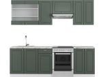 Vicco Cucina Componibile Fame-Line, 240 Cm , Pt Marmo, Verde-Oro Country House/Bianco