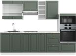 Vicco Cucina Componibile Fame-Line, 280 Cm , Pt Marmo, Verde-Oro Country House/Bianco