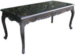 Casa Padrino Tavolo Da Pranzo Barocco Con Piano In Vetro Nero - Tavolo Da Pranzo In Stile Barocco Fatto A Mano - Mobili Da Sala Da Pranzo In Stile Barocco - Mobili Barocchi - Arredi Barocchi