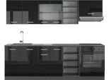 Vicco Cucina Componibile R-Line, 240 Cm Senza Piano Di Lavoro, Nero Lucido/Antracite