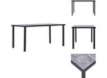 Vidaxl Tavolo Da Pranzo Nero E Grigio Cemento 160 X 80 X 75 Cm Mdf - Tavoli Da Pranzo