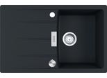 Lavello Franke Centro Cng 611-78 In Black Matt Con Manopola Eccentrica In Acciaio Inox / Dimensioni Del Foro 760 X 480 Mm R15 / Lavello In Granito