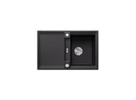 Blanco Adira 45 S Lavandino Da Incasso Silgranit Nero Da 45 Cm Con Scarico Telecomandato, Con Accessori